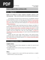 Session 4: Fragments (Phrases and Clauses) (KEY) : Part A: Diagnostic Test