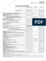 Audi Maintenance Schedule Model Year 2011