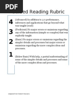 Guided Reading Rubric