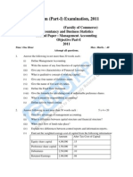 Accountancy and Business Statistics Second Paper: Management Accounting