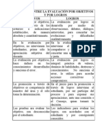 Paralelo Entre La Evaluación Por Objetivos y Por Logros