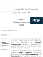 Financement de L'entreprise Par Le Marché