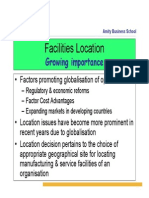 Facilities Location: Growing Importance