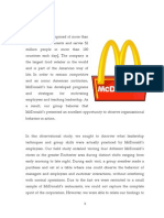 Organisational Behaviour of MC DONALDS