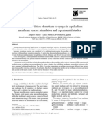 The Partial Oxidation of Methane To Syngas in A Palladium Membrane Reactor: Simulation and Experimental Studies