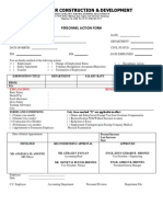 Personnel Action Form