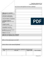 Small Project Application Form