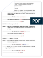 Factoring by Groupings