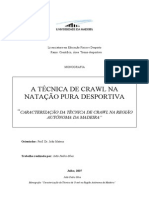 A Técnica de Crawl Na Natação Pura Desportiva" Caracterização Da Técnica de Crawl Na Região Autónoma Da Madeira, João Pedro Silva