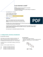 Cómo Convertir de Decimal A Octal