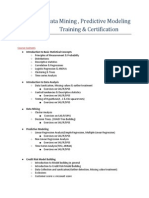 Data Mining, Predictive Modeling Training & Certification: Course Contents