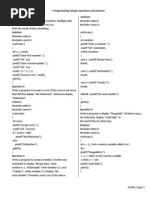 C Programming Sample Questions and Answers For Secondary Level