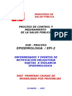 Diez Principales Causas de Morbilidad Ecuador A o 2007