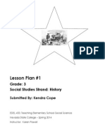 Lesson Plan #1: Grade: 3 Social Studies Strand: History