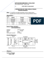 9 Parallel Operation of Two Single Phase Transformers