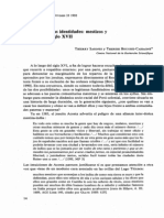 Dos Confundidas Identidades: Mestizos y Criollos en El Siglo XVII