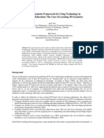 Toward A Semiotic Framework For Using Technology in Mathematics Education: The Case of Learning 3D Geometry