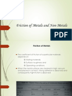 Friction of Metals and Non-Metals