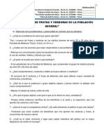 BAJO CONSUMO DE FRUTAS Y VERDURAS EN LA POBLACIÓN GENERAL 12 Preguntas