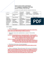 United States Study Questions Chapter 5: Creating The Constitution (1781-1789)