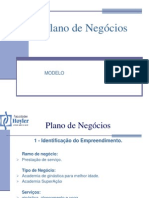 Plano de Negocios - Academia de Ginástica - Trabalho de Faculdade