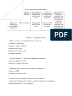 Body Composition Web Quest Rubric