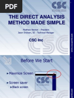 The Direct Analysis Method Made Simple: CSC Inc