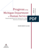 Progress of The Michigan Department of Human Services Monitoring Report For Dwayne B. v. Snyder MODIFIED SETTLEMENT AGREEMENT ISSUED MARCH 10, 2014