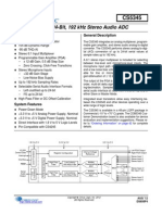 104 DB, 24-Bit, 192 KHZ Stereo Audio Adc: A/D Features General Description