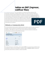 Modificar Tablas en SAP