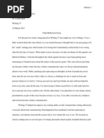 Final Reflection Essay - First Draft