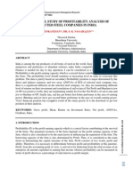 An Empirical Study of Profitability Analysis of Selected Steel Companies in India