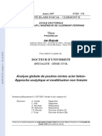 Analyse Globale de Poutres Mixtes Acier Béton - Approche Analytique Et Modélisation Non Linéaire