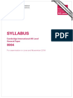 Syllabus: Cambridge International AS Level General Paper