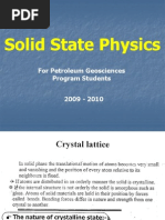 Solid State Physics: For Petroleum Geosciences Program Students 2009 - 2010