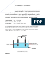 Experiment 2: Electrolytic Cell-Electrolysis of Aqueous Solution