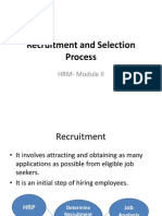 Recruitment and Selection Process: HRM-Module II