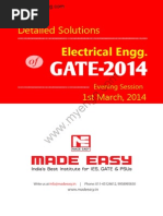 GATE 2014 Electrical Engineering Keys & Solution On 1st March (Evening Session)