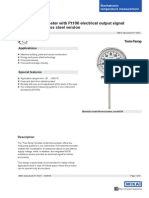 Bimetal Thermometer With Pt100 Electrical Output Signal Model 54, Stainless Steel Version