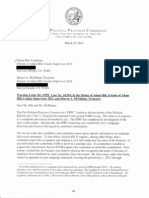 Warning Letter Re: FPPC Case No. 14/294 in The Matter of Adam Hill, Friends of Adam Hill, County Supervisor 2012