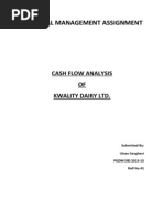 Financial Management Assignment: Cash Flow Analysis OF Kwality Dairy LTD