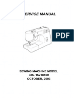 Kenmore 385.15218400 Sewing Machine Service Manual