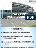 PAYE - Final Tax