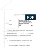 Sample Motion To Compel Testimony at Deposition For California