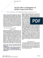 Characterising The Effect of Springback On Mechanically Formed Steel Plates