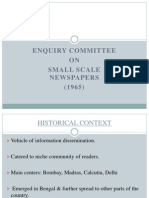 Enquiry Committee On Small Scale Newspapers, 1965 - Shilpa Narani/Suvojit Bandopadhyaya - Semester 3 (Batch 2010 - 2012)