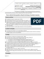 Residential Footing and Foundation: Inspection Checklist