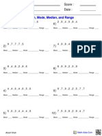 Mean, Mode, Median, and Range