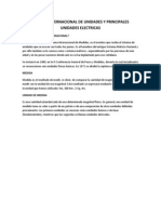 Sistema Internacional de Unidades y Principales Unidades Electricas