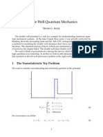 Double Well Quantum Mechanics: 1 The Nonrelativistic Toy Problem